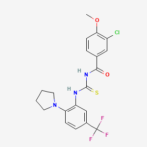 3-chloro-4-methoxy-N-{[2-(pyrrolidin-1-yl)-5-(trifluoromethyl)phenyl]carbamothioyl}benzamide