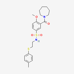 3-(azepan-1-ylcarbonyl)-4-methoxy-N-{2-[(4-methylphenyl)sulfanyl]ethyl}benzenesulfonamide