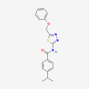 molecular formula C19H19N3O2S B12485834 N-[5-(phenoxymethyl)-1,3,4-thiadiazol-2-yl]-4-(propan-2-yl)benzamide 