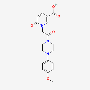 molecular formula C19H21N3O5 B12485840 1-{2-[4-(4-Methoxyphenyl)piperazin-1-yl]-2-oxoethyl}-6-oxo-1,6-dihydropyridine-3-carboxylic acid 