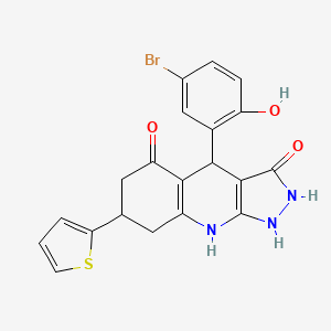 4-(5-bromo-2-hydroxyphenyl)-3-hydroxy-7-(thiophen-2-yl)-1,4,6,7,8,9-hexahydro-5H-pyrazolo[3,4-b]quinolin-5-one