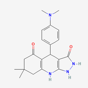 4-[4-(dimethylamino)phenyl]-3-hydroxy-7,7-dimethyl-1,4,6,7,8,9-hexahydro-5H-pyrazolo[3,4-b]quinolin-5-one