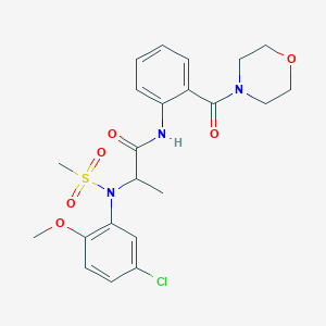 molecular formula C22H26ClN3O6S B12485910 N~2~-(5-chloro-2-methoxyphenyl)-N~2~-(methylsulfonyl)-N-[2-(morpholin-4-ylcarbonyl)phenyl]alaninamide 