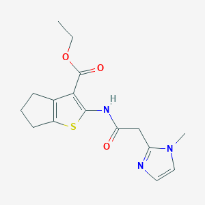 ethyl 2-{[(1-methyl-1H-imidazol-2-yl)acetyl]amino}-5,6-dihydro-4H-cyclopenta[b]thiophene-3-carboxylate