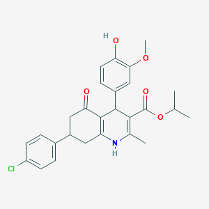 Propan-2-yl 7-(4-chlorophenyl)-4-(4-hydroxy-3-methoxyphenyl)-2-methyl-5-oxo-1,4,5,6,7,8-hexahydroquinoline-3-carboxylate