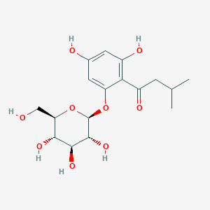 molecular formula C17H24O9 B1248596 1-[(3-methylbutanoyl)phloroglucinyl]-beta-D-glucopyranoside 