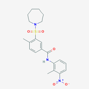 3-(azepan-1-ylsulfonyl)-4-methyl-N-(2-methyl-3-nitrophenyl)benzamide