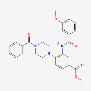 Methyl 3-{[(3-methoxyphenyl)carbonyl]amino}-4-[4-(phenylcarbonyl)piperazin-1-yl]benzoate