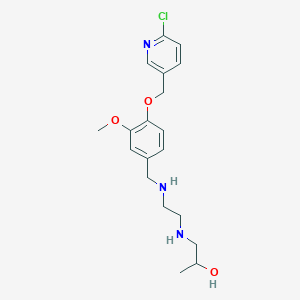 molecular formula C19H26ClN3O3 B12486014 1-{[2-({4-[(6-Chloro-3-pyridinyl)methoxy]-3-methoxybenzyl}amino)ethyl]amino}-2-propanol 