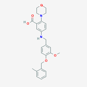 5-({3-Methoxy-4-[(2-methylbenzyl)oxy]benzyl}amino)-2-(morpholin-4-yl)benzoic acid