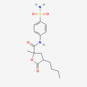 4-butyl-2-methyl-5-oxo-N-(4-sulfamoylphenyl)oxolane-2-carboxamide