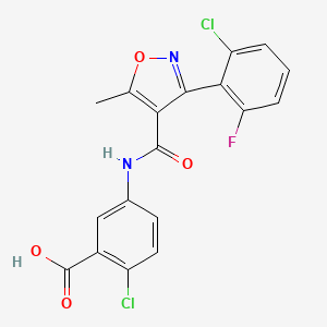 2-Chloro-5-({[3-(2-chloro-6-fluorophenyl)-5-methyl-1,2-oxazol-4-yl]carbonyl}amino)benzoic acid