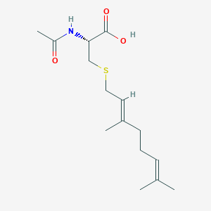 molecular formula C15H25NO3S B1248606 N-乙酰-S-(E)-香叶基-L-半胱氨酸 