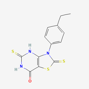 3-(4-ethylphenyl)-5-sulfanyl-2-thioxo-2,3-dihydro[1,3]thiazolo[4,5-d]pyrimidin-7(6H)-one