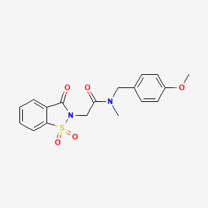 2-(1,1-dioxido-3-oxo-1,2-benzothiazol-2(3H)-yl)-N-(4-methoxybenzyl)-N-methylacetamide