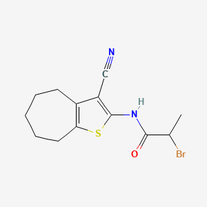 2-bromo-N-(3-cyano-5,6,7,8-tetrahydro-4H-cyclohepta[b]thiophen-2-yl)propanamide