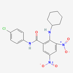 N-(4-chlorophenyl)-2-(cyclohexylamino)-3,5-dinitrobenzamide