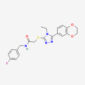 2-{[5-(2,3-dihydro-1,4-benzodioxin-6-yl)-4-ethyl-4H-1,2,4-triazol-3-yl]sulfanyl}-N-(4-fluorobenzyl)acetamide