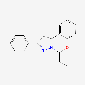 molecular formula C18H18N2O B12486108 5-Ethyl-2-phenyl-1,10b-dihydropyrazolo[1,5-c][1,3]benzoxazine 