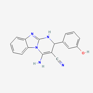 4-Amino-2-(3-hydroxyphenyl)-1,2-dihydropyrimido[1,2-a]benzimidazole-3-carbonitrile