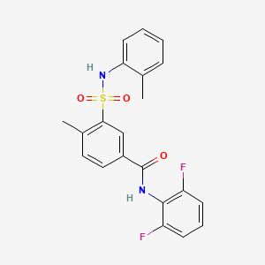 molecular formula C21H18F2N2O3S B12486132 N-(2,6-difluorophenyl)-4-methyl-3-[(2-methylphenyl)sulfamoyl]benzamide 