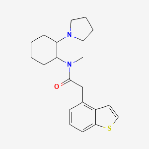 molecular formula C21H28N2OS B1248615 Benzo[b]thiophene-4-acetamide, N-methyl-N-[(1R,2R)-2-(1-pyrrolidinyl)cyclohexyl]- 