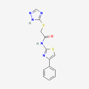 molecular formula C13H11N5OS2 B12486161 N-(4-phenyl-1,3-thiazol-2-yl)-2-(4H-1,2,4-triazol-3-ylthio)acetamide 