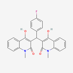 3,3'-[(4-fluorophenyl)methanediyl]bis(4-hydroxy-1-methylquinolin-2(1H)-one)