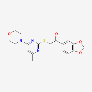 1-(1,3-Benzodioxol-5-yl)-2-{[4-methyl-6-(morpholin-4-yl)pyrimidin-2-yl]sulfanyl}ethanone