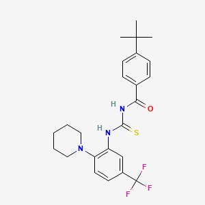 molecular formula C24H28F3N3OS B12486216 4-tert-butyl-N-{[2-(piperidin-1-yl)-5-(trifluoromethyl)phenyl]carbamothioyl}benzamide 