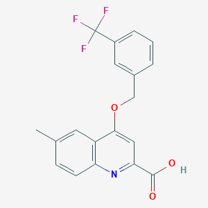 6-Methyl-4-{[3-(trifluoromethyl)benzyl]oxy}quinoline-2-carboxylic acid