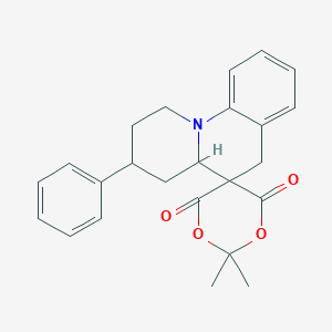 molecular formula C24H25NO4 B12486251 2,2-dimethyl-3'-phenyl-2',3',4',4a'-tetrahydro-1'H,6'H-spiro[1,3-dioxane-5,5'-pyrido[1,2-a]quinoline]-4,6-dione 