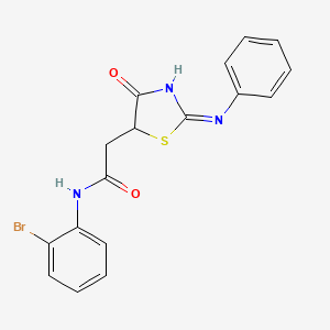 N-(2-bromophenyl)-2-[(2E)-4-oxo-2-(phenylimino)-1,3-thiazolidin-5-yl]acetamide