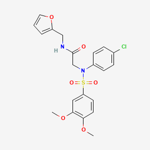 N~2~-(4-chlorophenyl)-N~2~-[(3,4-dimethoxyphenyl)sulfonyl]-N-(furan-2-ylmethyl)glycinamide