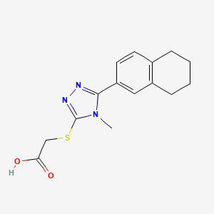 molecular formula C15H17N3O2S B12486306 {[4-methyl-5-(5,6,7,8-tetrahydronaphthalen-2-yl)-4H-1,2,4-triazol-3-yl]sulfanyl}acetic acid 