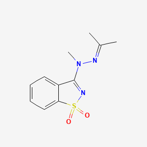 3-[1-Methyl-2-(propan-2-ylidene)hydrazinyl]-1,2-benzothiazole 1,1-dioxide