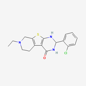 5-(2-chlorophenyl)-11-ethyl-8-thia-4,6,11-triazatricyclo[7.4.0.02,7]trideca-1(9),2(7)-dien-3-one