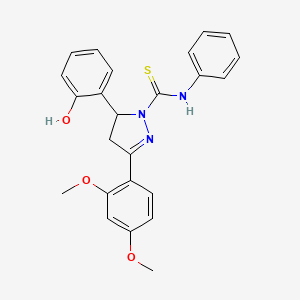 molecular formula C24H23N3O3S B12486349 3-(2,4-dimethoxyphenyl)-5-(2-hydroxyphenyl)-N-phenyl-4,5-dihydro-1H-pyrazole-1-carbothioamide 