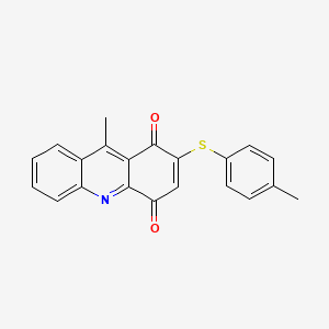 molecular formula C21H15NO2S B1248636 9-Methyl-2-(p-tolylthio)acridine-1,4-dione 