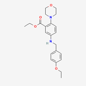 molecular formula C22H28N2O4 B12486379 Ethyl 5-[(4-ethoxybenzyl)amino]-2-(morpholin-4-yl)benzoate 