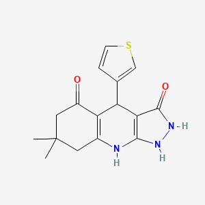 3-hydroxy-7,7-dimethyl-4-(thiophen-3-yl)-1,4,6,7,8,9-hexahydro-5H-pyrazolo[3,4-b]quinolin-5-one