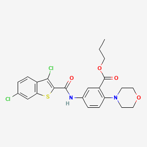 Propyl 5-{[(3,6-dichloro-1-benzothiophen-2-yl)carbonyl]amino}-2-(morpholin-4-yl)benzoate