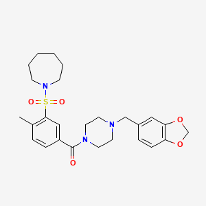 [3-(Azepan-1-ylsulfonyl)-4-methylphenyl][4-(1,3-benzodioxol-5-ylmethyl)piperazin-1-yl]methanone