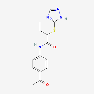 N-(4-acetylphenyl)-2-(1H-1,2,4-triazol-5-ylsulfanyl)butanamide