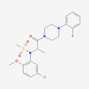 molecular formula C21H25ClFN3O4S B12486463 N-(5-chloro-2-methoxyphenyl)-N-{1-[4-(2-fluorophenyl)piperazin-1-yl]-1-oxopropan-2-yl}methanesulfonamide 