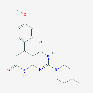 4-hydroxy-5-(4-methoxyphenyl)-2-(4-methylpiperidin-1-yl)-5,8-dihydropyrido[2,3-d]pyrimidin-7(6H)-one