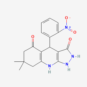 3-hydroxy-7,7-dimethyl-4-(2-nitrophenyl)-1,4,6,7,8,9-hexahydro-5H-pyrazolo[3,4-b]quinolin-5-one