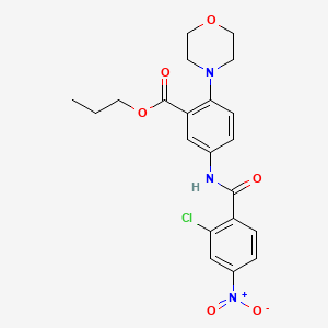 Propyl 5-{[(2-chloro-4-nitrophenyl)carbonyl]amino}-2-(morpholin-4-yl)benzoate