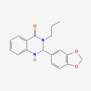 molecular formula C18H18N2O3 B12486534 2-(1,3-benzodioxol-5-yl)-3-propyl-2,3-dihydroquinazolin-4(1H)-one CAS No. 6164-58-5