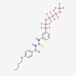 molecular formula C24H19F13N2O4S B12486563 4-butoxy-N-[(3-{1,1,2,2-tetrafluoro-2-[1,1,2,2,3,3-hexafluoro-3-(trifluoromethoxy)propoxy]ethyl}phenyl)carbamothioyl]benzamide 